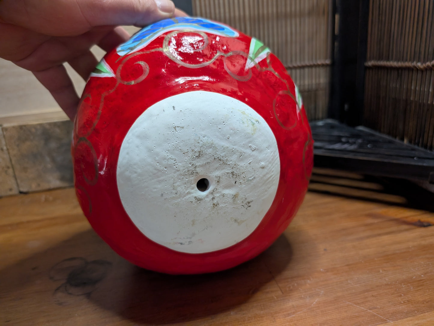 Vintage Japanese Daruma Doll Kokeshi – Large Size , Handmade and Hand-Painted