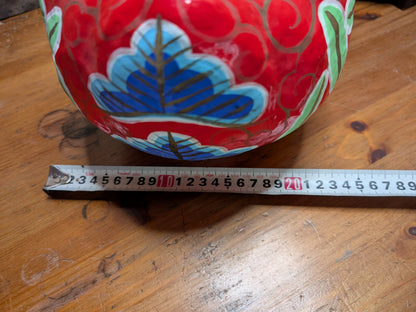 Japanese Vintage Large Daruma Doll Handmade Hand Painted Folk Art Japan