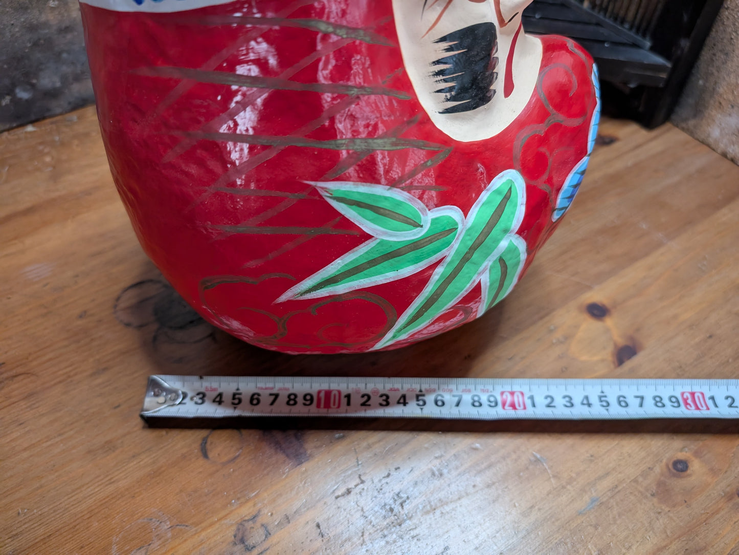 Vintage Japanese Daruma Doll Kokeshi – Large Size , Handmade and Hand-Painted