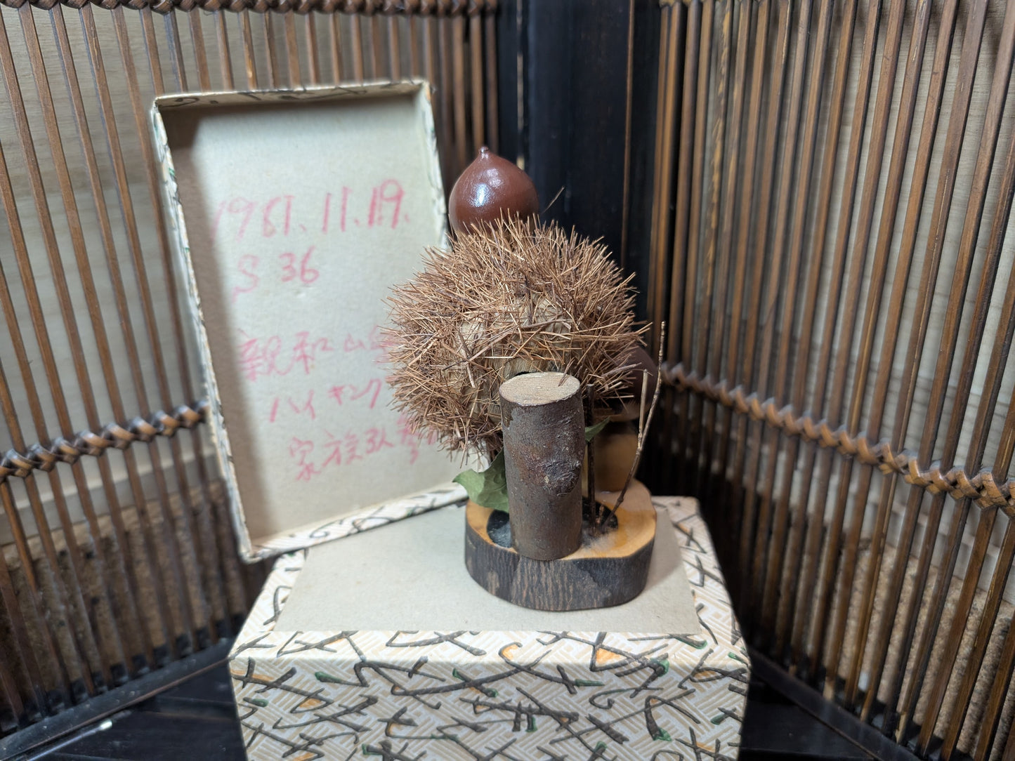 Japanese Traditional Handmade Kokeshi Wooden Doll 1961 Signed W/Original box Made in Japan (M14)