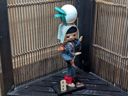 1966 Japanese Folk Doll Ningyo Vintage Kimono Figure with Original Box Japan