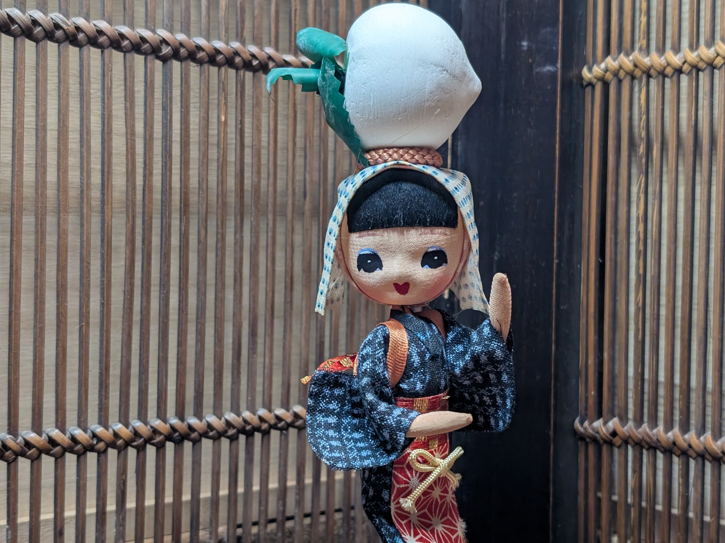 1966 Japanese Folk Doll Ningyo Vintage Kimono Figure with Original Box Japan