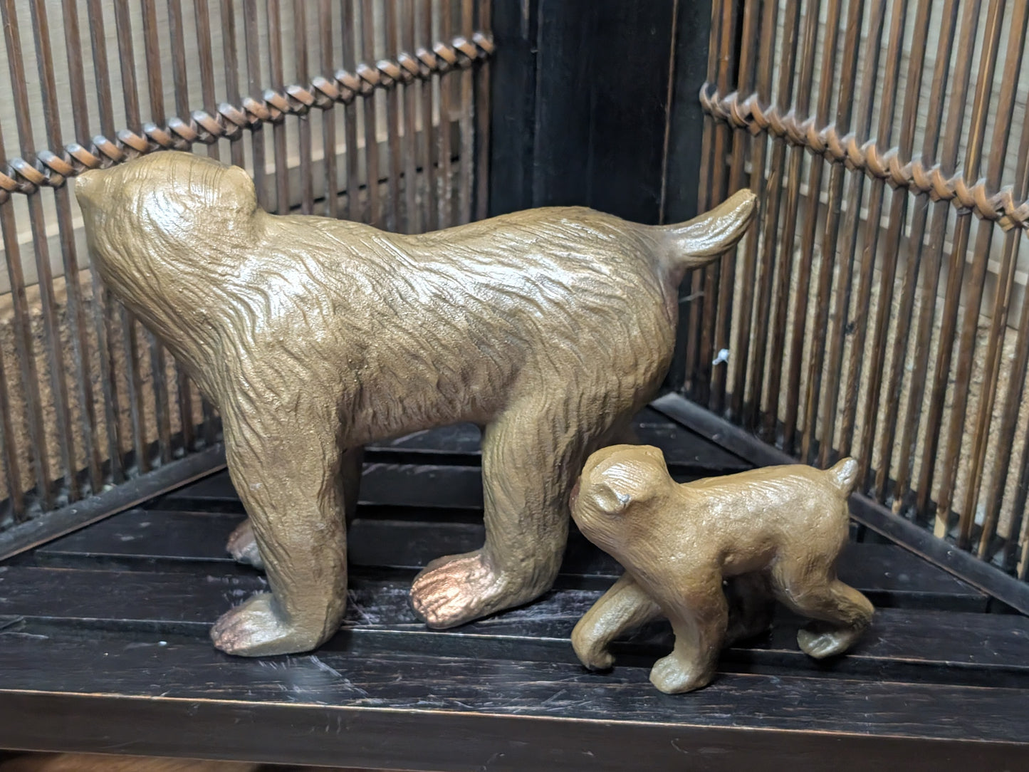 Rare 1970s Murata Hiroshi Steel Monkey Sculpture Set with Original Box