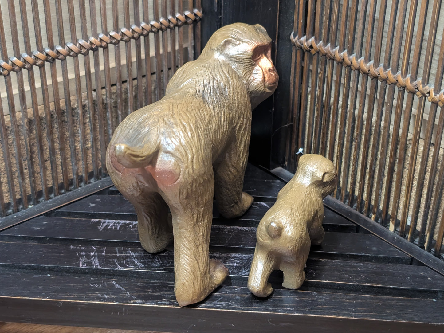 Rare 1970s Murata Hiroshi Steel Monkey Sculpture Set with Original Box