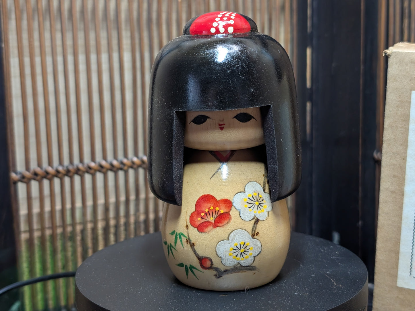 Vintage Japanese Kokeshi Doll Soushun 1971 Signed Wooden Folk Art W/Box