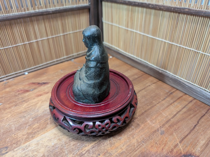 Edo Period Japanese Iron Statue 1800s Hojo Masako Daruma