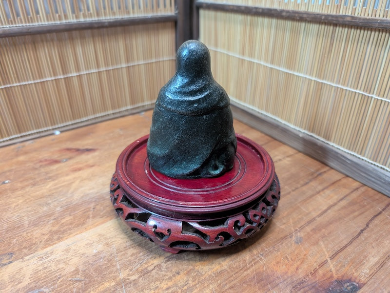 Edo Period Japanese Iron Statue 1800s Hojo Masako Daruma