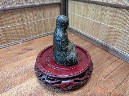 Edo Period Japanese Iron Statue 1800s Hojo Masako Daruma
