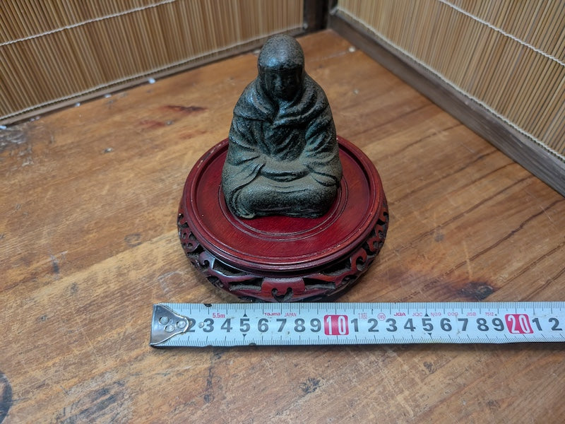 Edo Period Japanese Iron Statue 1800s Hojo Masako Daruma