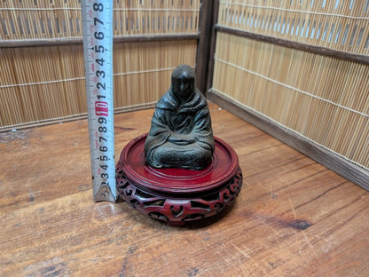 Edo Period Japanese Iron Statue 1800s Hojo Masako Daruma