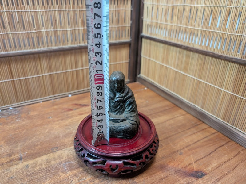 Edo Period Japanese Iron Statue 1800s Hojo Masako Daruma
