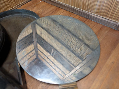 1800s Japanese Sumiyoshi Shrine Hono Mirror Antique w Original Box