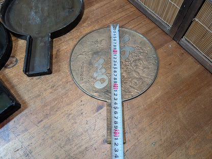1800s Japanese Sumiyoshi Shrine Hono Mirror Antique w Original Box