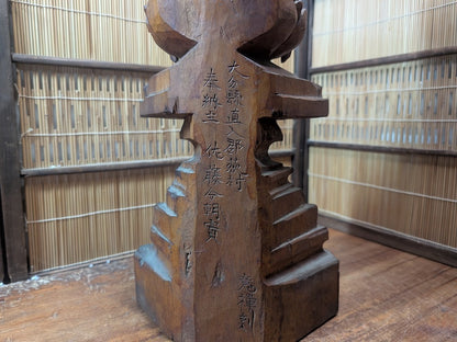1800s Japanese Wooden Buddha Statue Edo Meiji Era Artist Signed Japan