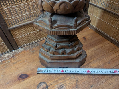 1800s Japanese Wooden Buddha Statue Edo Meiji Era Artist Signed Japan