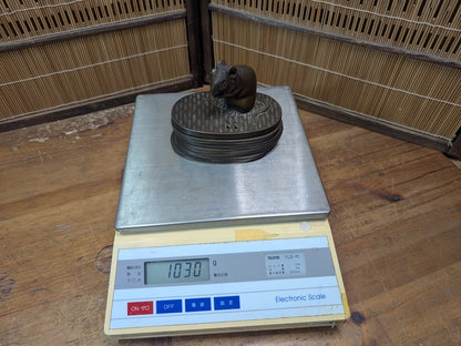 1900s Japanese Bronze Koro Incense Burner Koban Shape Mouse Auction JP