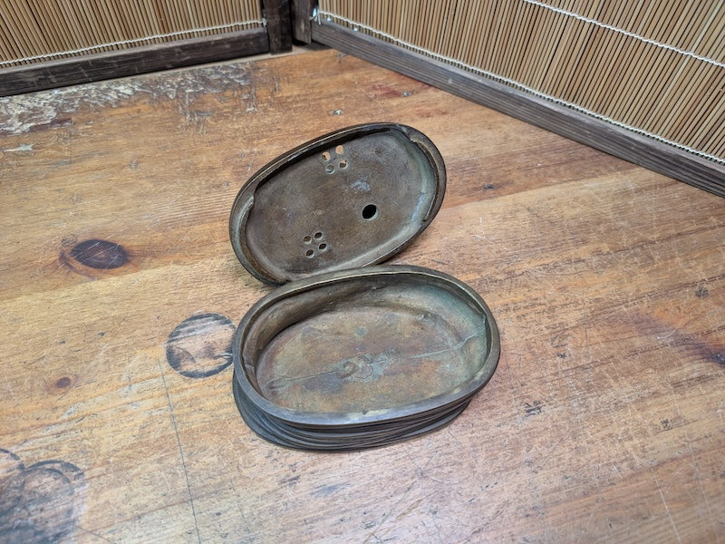 1900s Japanese Bronze Koro Incense Burner Koban Shape Mouse Auction JP