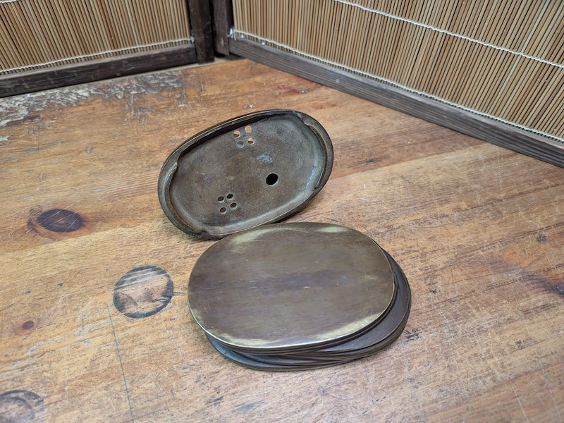 1900s Japanese Bronze Koro Incense Burner Koban Shape Mouse Auction JP