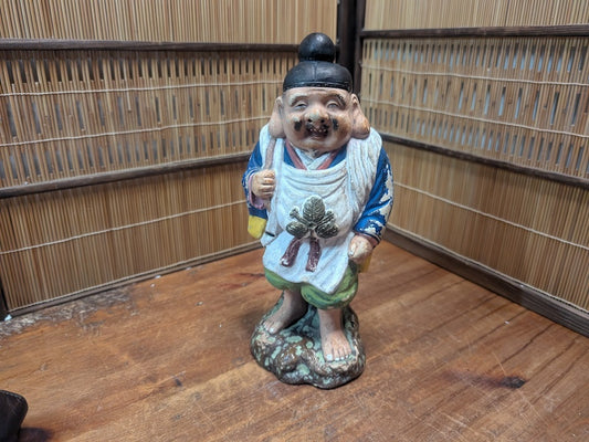 Japanese Daikokuten Statue Ceramic God of Wealth Figurine Lucky Bag Auction JP