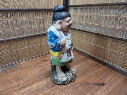 Japanese Daikokuten Statue Ceramic God of Wealth Figurine Lucky Bag Auction JP