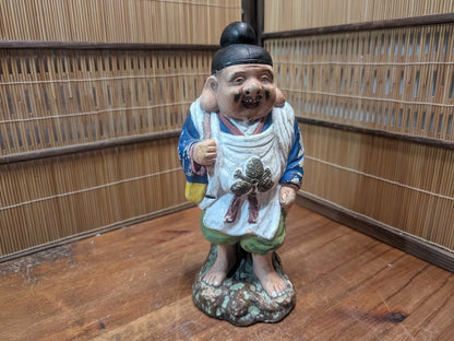 Japanese Daikokuten Statue Ceramic God of Wealth Figurine Lucky Bag Auction JP