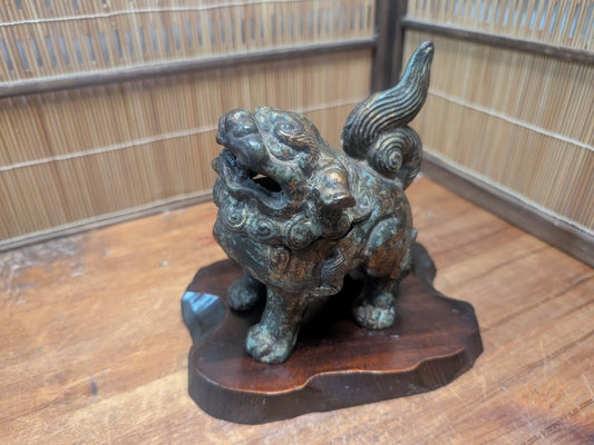 Rare 1920s Japanese Shishi Koro Heavy Steel Incense Burner Guardian Lion Auction JP