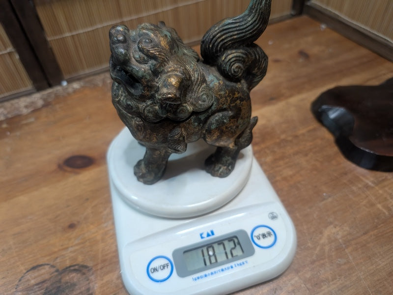 Rare 1920s Japanese Shishi Koro Heavy Steel Incense Burner Guardian Lion Auction JP