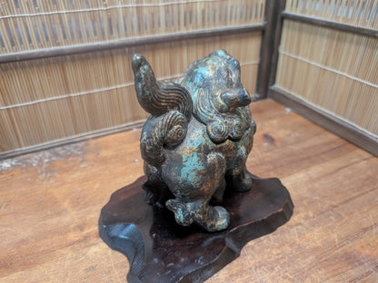 Rare 1920s Japanese Shishi Koro Heavy Steel Incense Burner Guardian Lion Auction JP