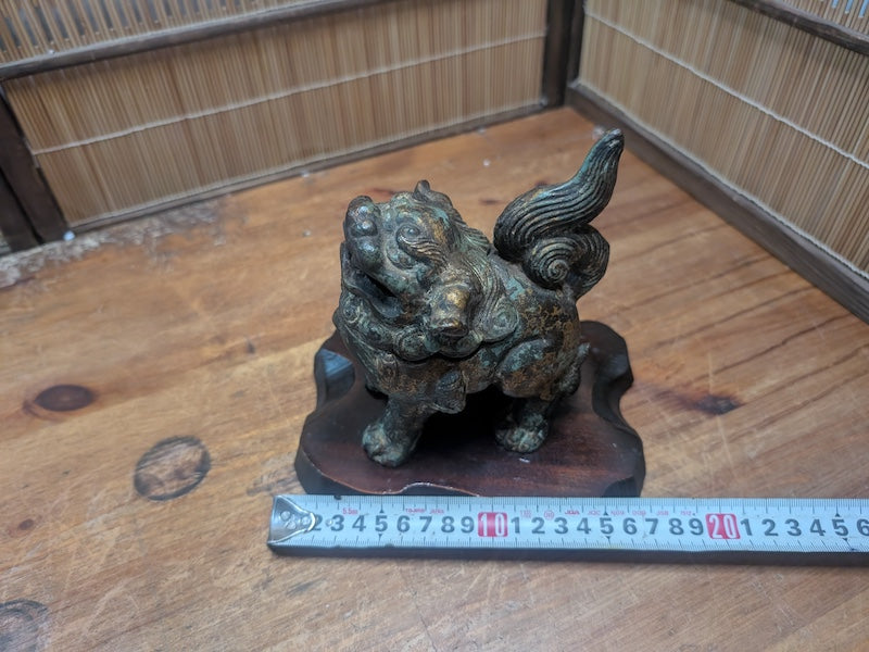 Rare 1920s Japanese Shishi Koro Heavy Steel Incense Burner Guardian Lion Auction JP