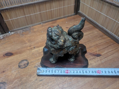 Rare 1920s Japanese Shishi Koro Heavy Steel Incense Burner Guardian Lion Auction JP