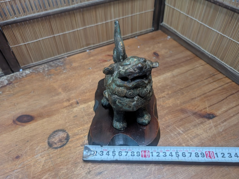 Rare 1920s Japanese Shishi Koro Heavy Steel Incense Burner Guardian Lion Auction JP