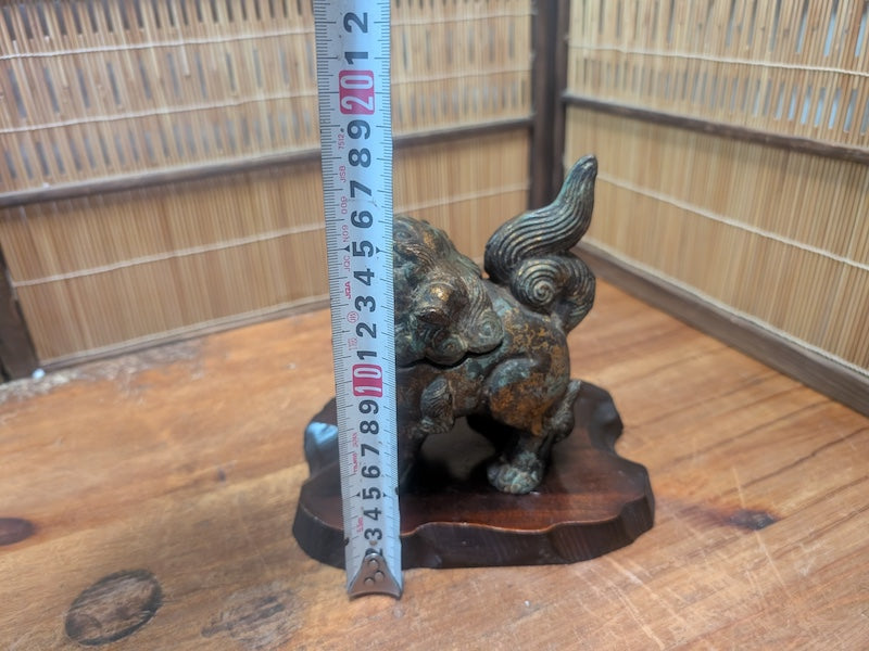 Rare 1920s Japanese Shishi Koro Heavy Steel Incense Burner Guardian Lion Auction JP