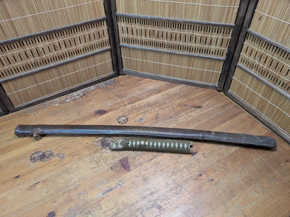 Authentic Japanese Antique  Army Katana Cover Wood Leather WWII