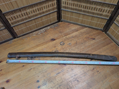 Authentic Japanese Antique  Army Katana Cover Wood Leather WWII