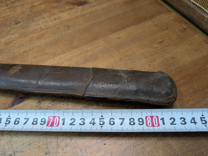 Authentic Japanese Antique  Army Katana Cover Wood Leather WWII