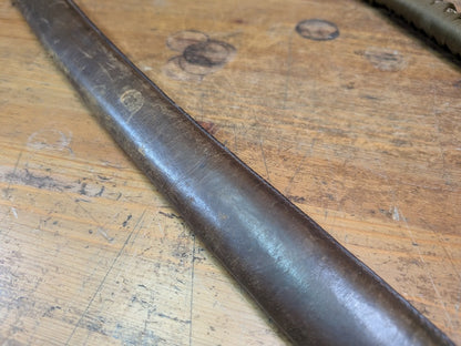Authentic Japanese Antique  Army Katana Cover Wood Leather WWII
