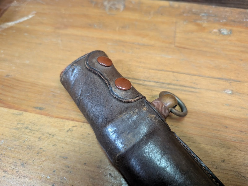 Authentic Japanese Antique  Army Katana Cover Wood Leather WWII
