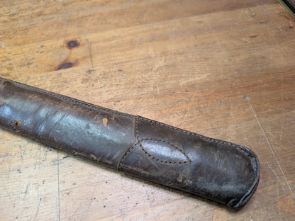 Authentic Japanese Antique  Army Katana Cover Wood Leather WWII