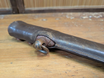 Authentic Japanese Antique  Army Katana Cover Wood Leather WWII