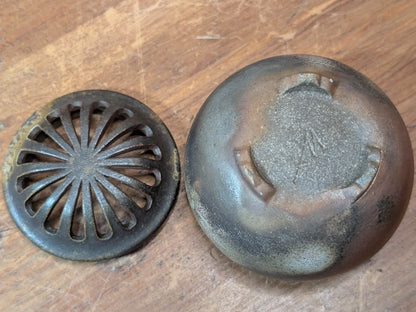 Japanese Bizen Ware Incense Burner Koro with Wooden Box Antique