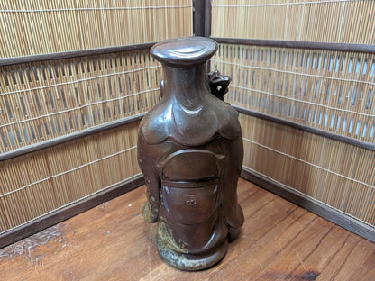 Japanese Bizen Ware Jurojin Statue Signed Pottery Japan Auction