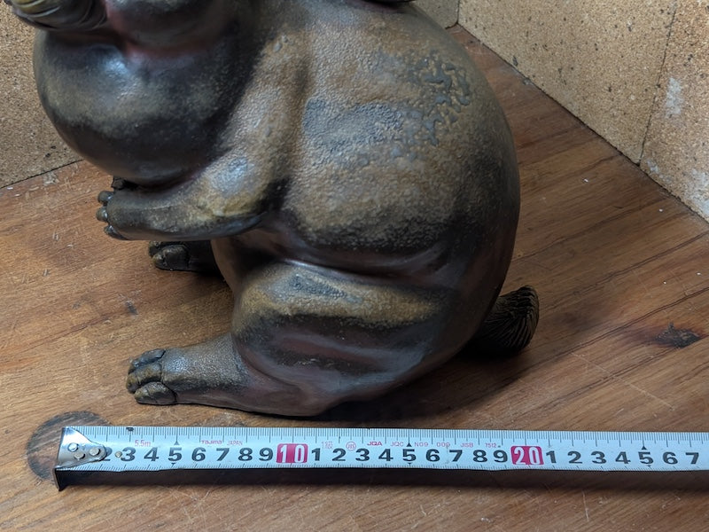 1940s Japanese Bizen Yaki Usagi Figurine – Handmade Vintage Rabbit Statue