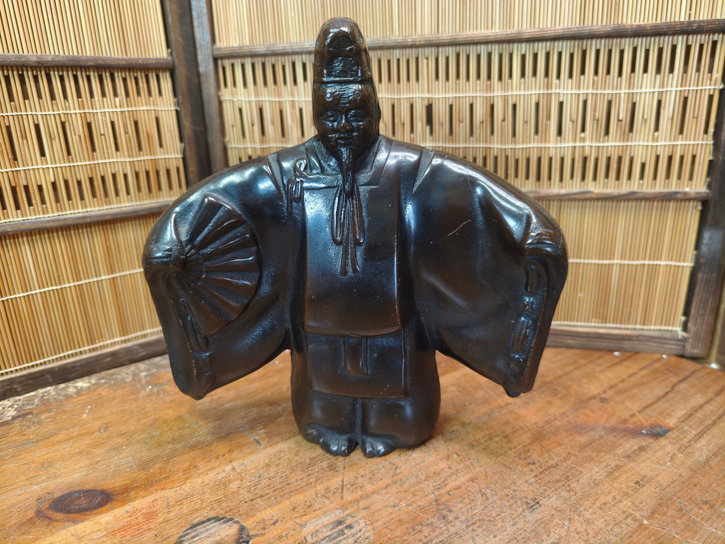 Rare 1940s Japanese Cast Iron Kabuki Dancer Statue Antique Figure Japan