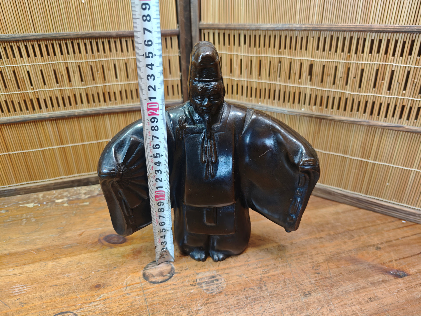Rare 1940s Japanese Cast Iron Kabuki Dancer Statue Antique Figure Japan