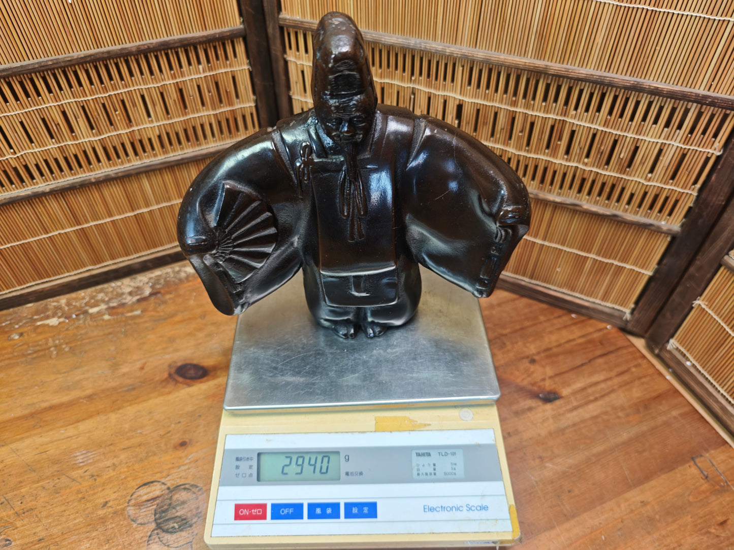 Rare 1940s Japanese Cast Iron Kabuki Dancer Statue Antique Figure Japan