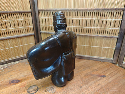 Rare 1940s Japanese Cast Iron Kabuki Dancer Statue Antique Figure Japan