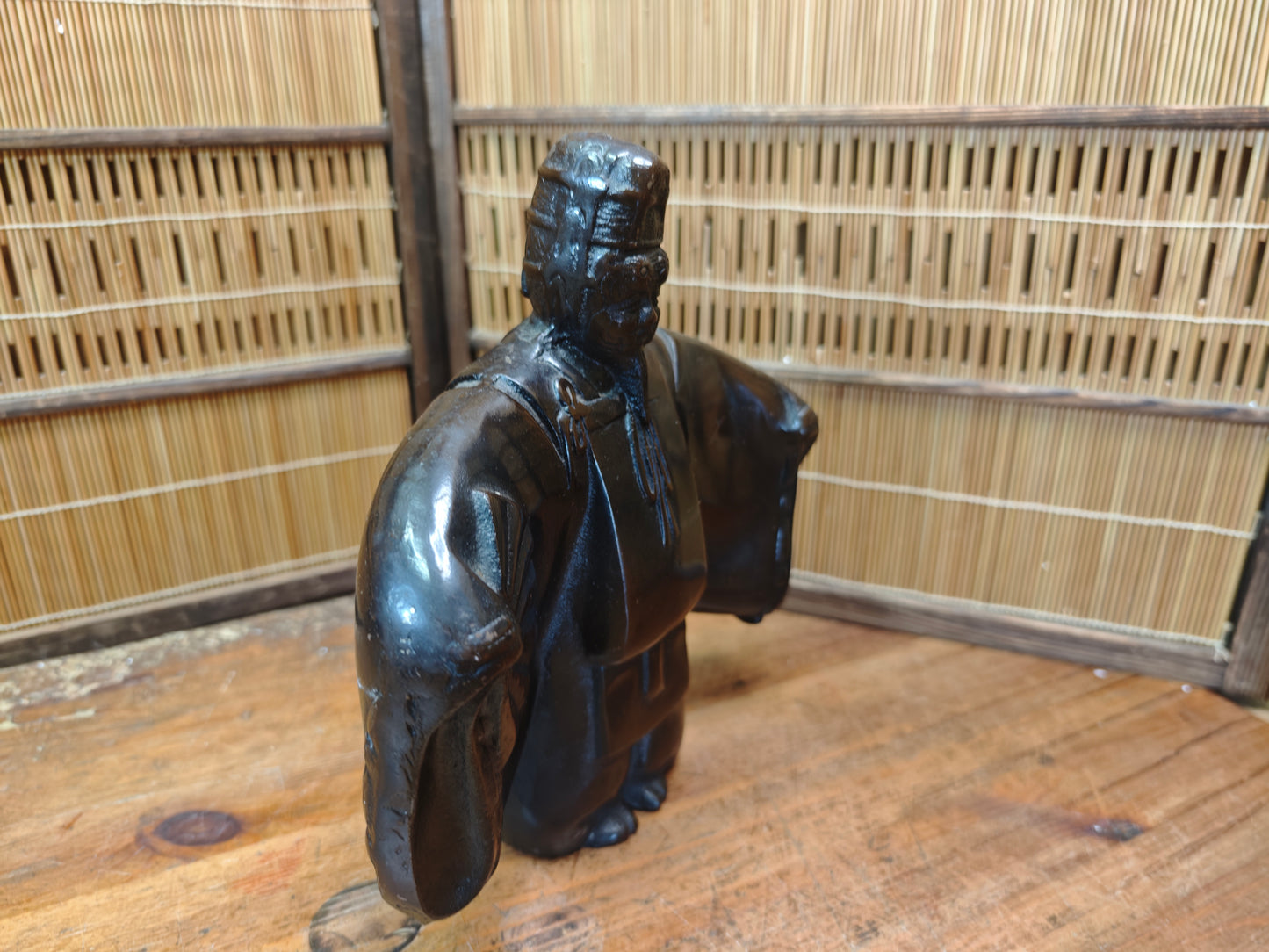 Rare 1940s Japanese Cast Iron Kabuki Dancer Statue Antique Figure Japan