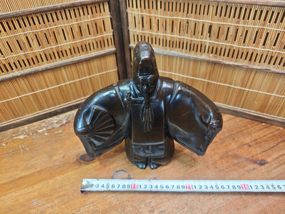 Rare 1940s Japanese Cast Iron Kabuki Dancer Statue Antique Figure Japan