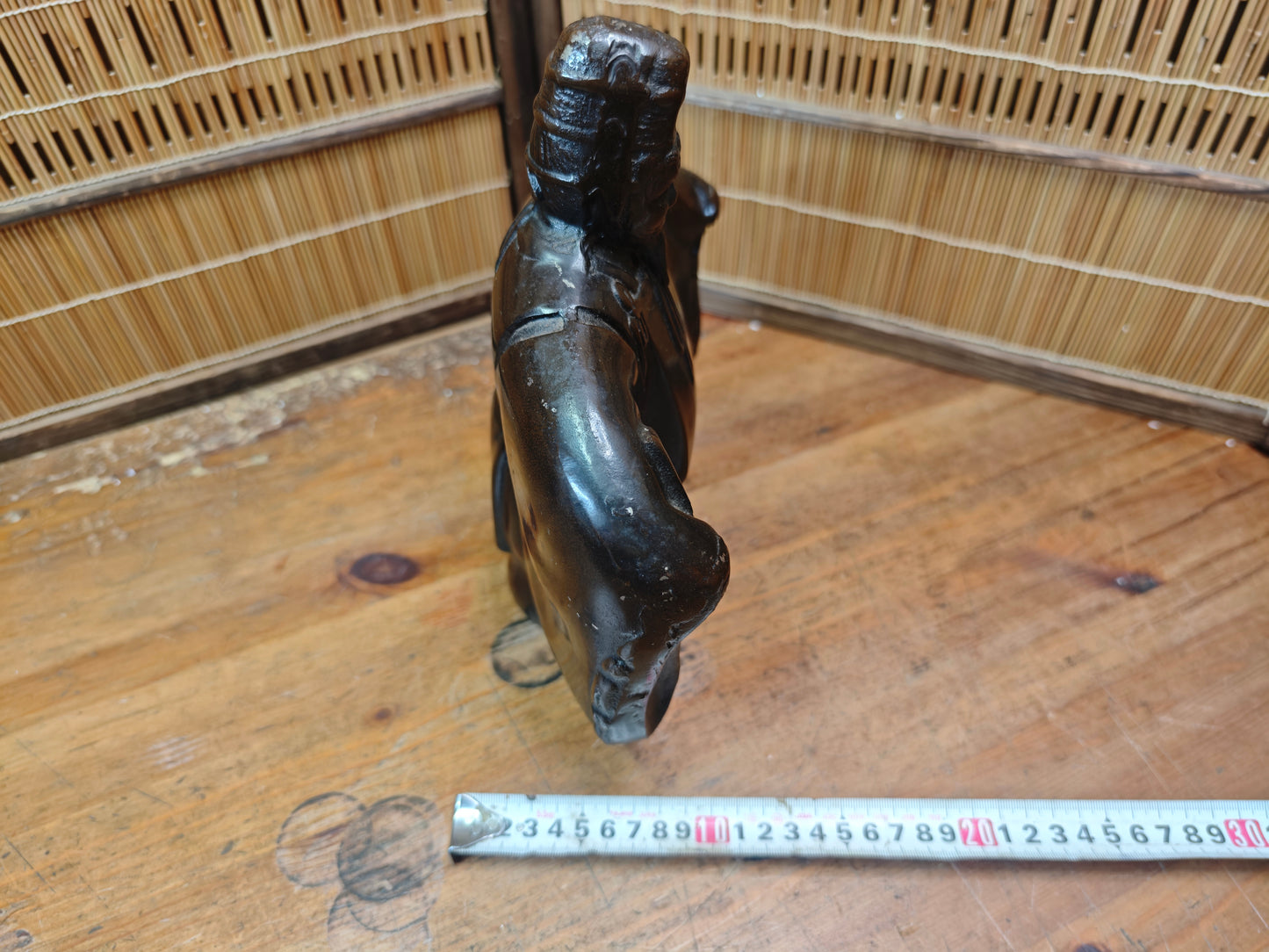 Rare 1940s Japanese Cast Iron Kabuki Dancer Statue Antique Figure Japan
