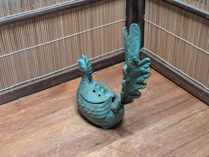 Rare Japanese Phoenix Incense Burner Steel Koro Tokonoma Decor Antique